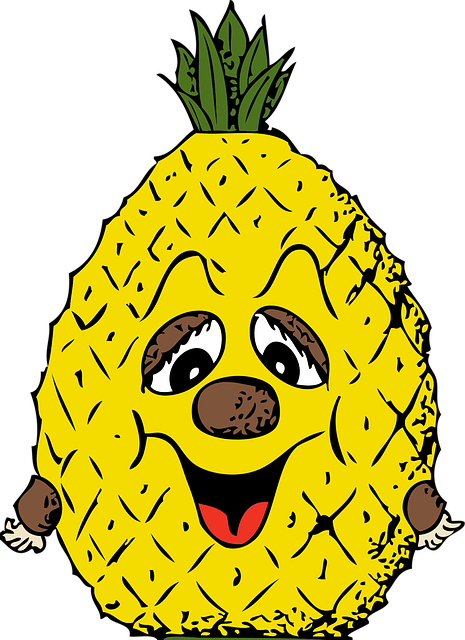 Ananas, Tropische Frucht, Glücklich