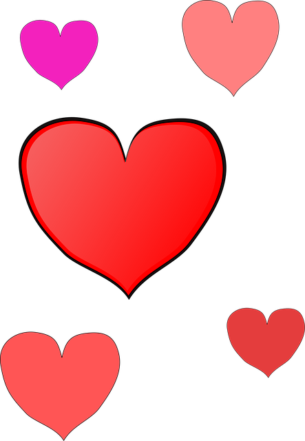 Free hearts red pink vector