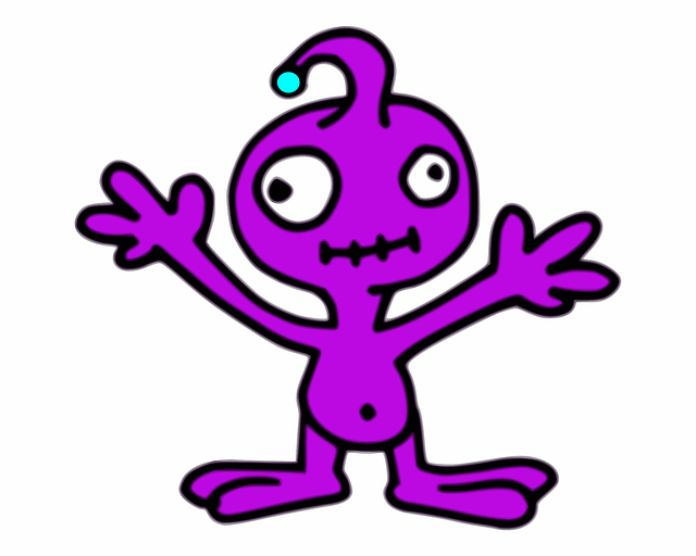 Free alien purple invader vector