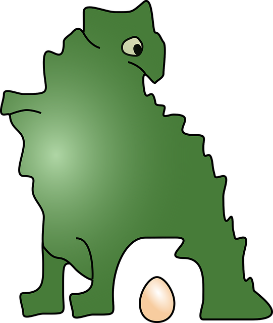 Free dinosaur laid egg illustration