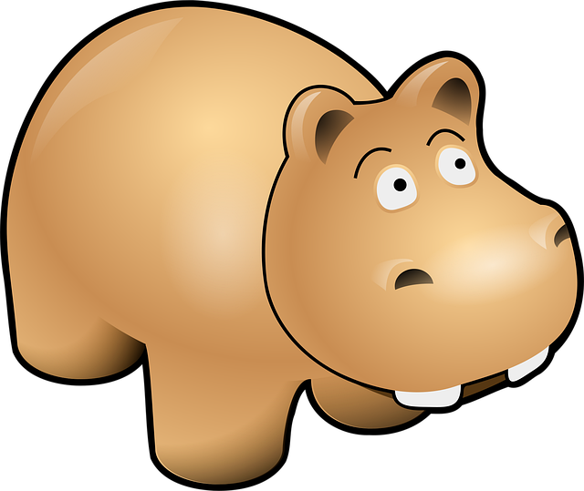Free hippo brown mammal vector