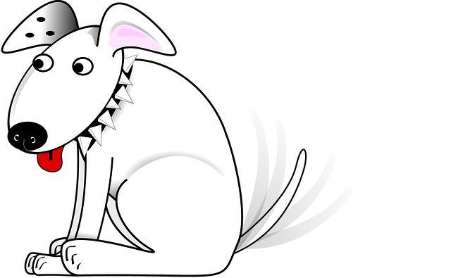 Free dog wagging tail illustration