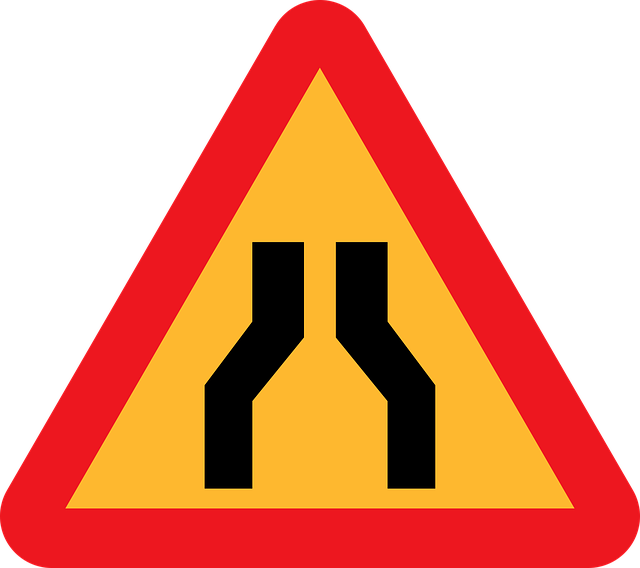 Free road narrows roadsign road sign vector