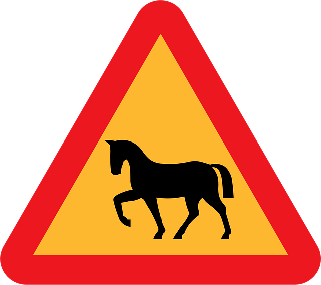 Free horse crossing roadsign road sign vector