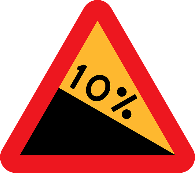 Free steep hill downwards steep hill roadsign vector