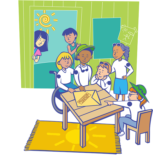 Free clubhouse boys girls illustration