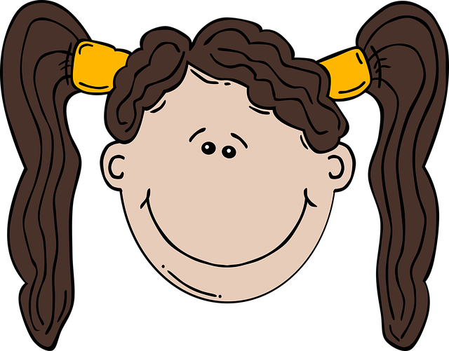 Free ponytails girl face illustration