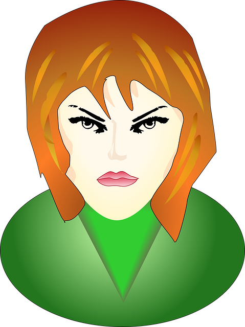 Free girl angry face vector