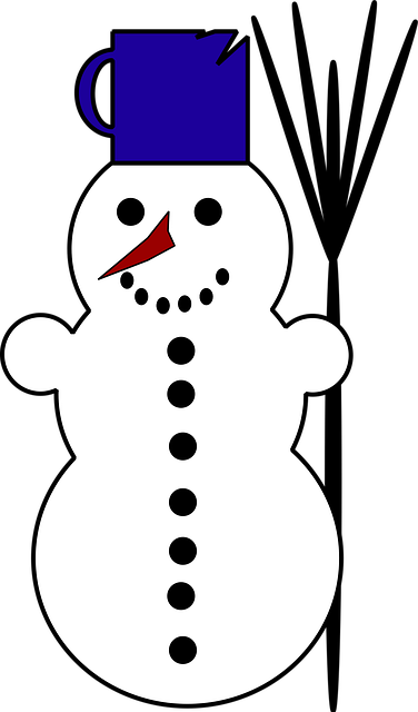 Schneemann, Karotte, Nase, Besen, Topf