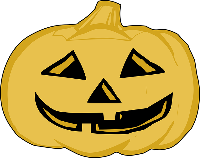 Free jack o lantern orange cutout illustration