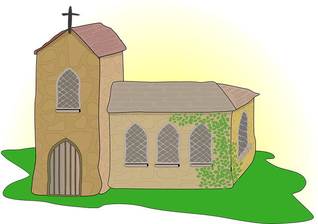 Free church building jesus vector