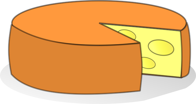 Free cheese wheel dairy illustration