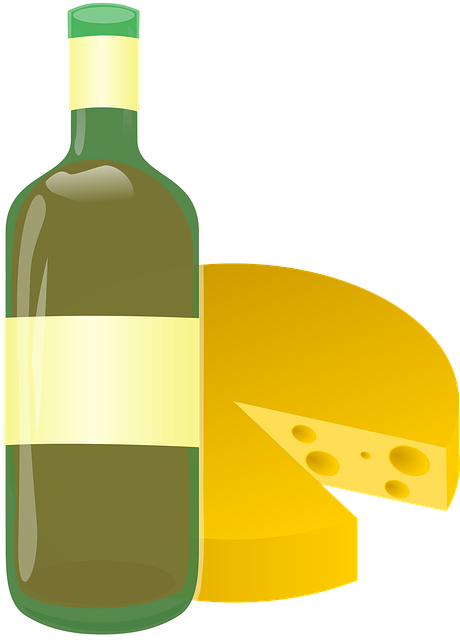 Download free HD stock image of Wine Cheese Free wine cheese bottle illustration