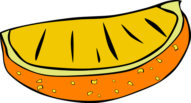 Free orange wedge fruit illustration