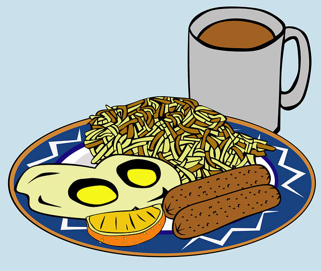 Free breakfast eggs meal vector