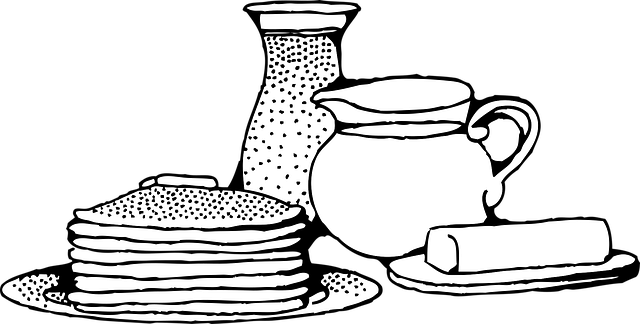 Free breakfast pancake meal vector