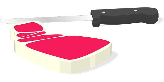 Free steak knife red vector