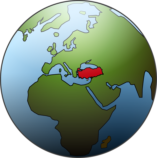 Free globe map europe vector