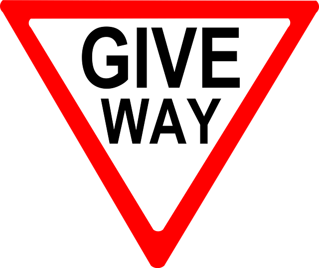 Free give way way yield vector