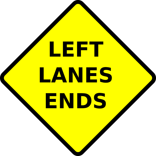 Free left lane ends vector