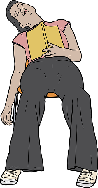 Free sleeping reading woman vector