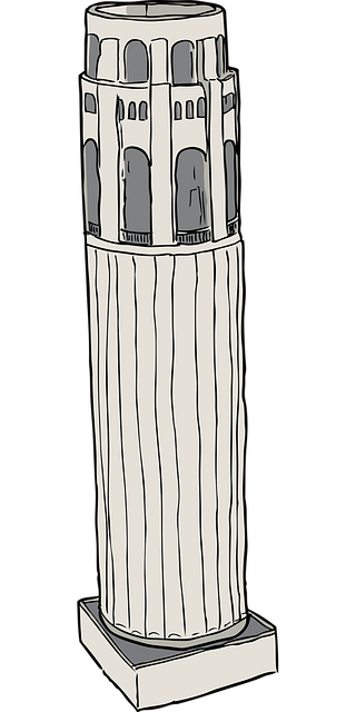 Free pillar column tower vector