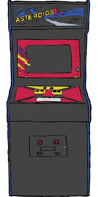 Free arcade video game asteroids vector