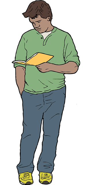 Free man reading book vector