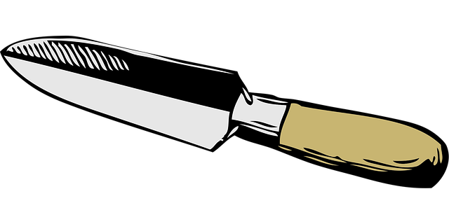 Free narrow trowel gardening illustration