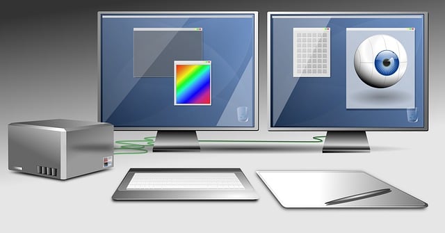 Free monitor dual workstation vector
