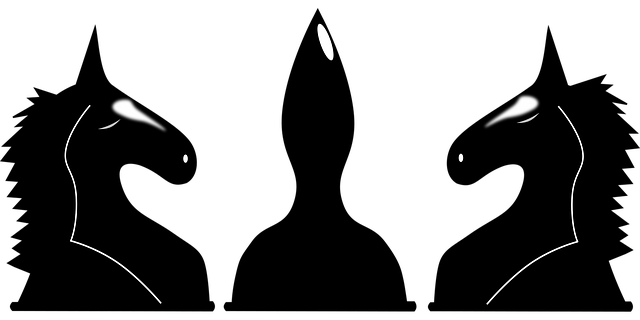 Free silhouette horses chess illustration