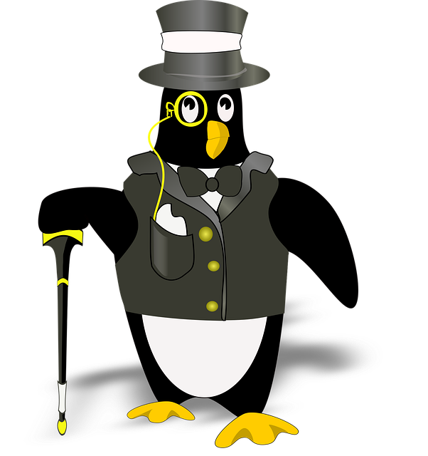 Free penguin tux black illustration