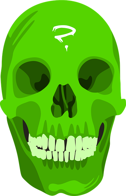 Free skull green halloween vector