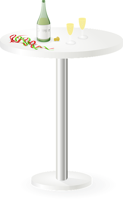 Comida, Bebidas, Mesa, Redondo, Blanco