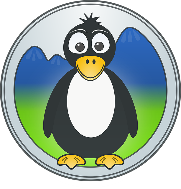 Free penguin mountains nature vector