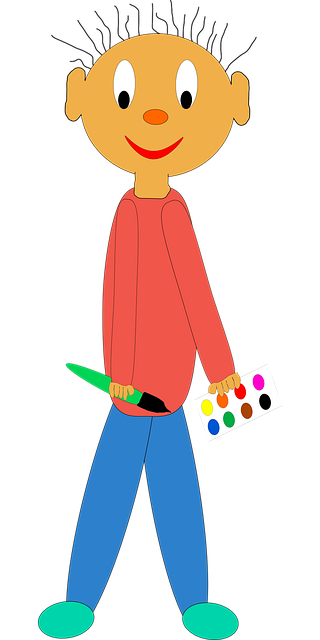 Free boy kid brush vector