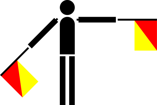 Free flag semaphore naval vector