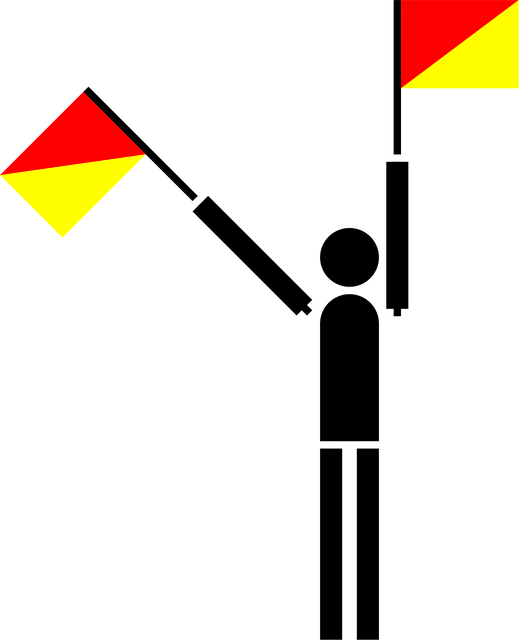 Free semaphore navy flag vector