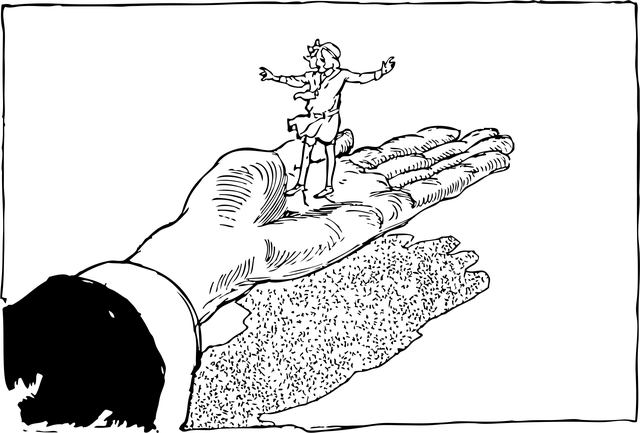 Pige, Lille, Barn, Stående, Hånd, Stor