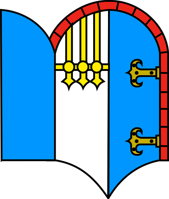 Palacio, Puertas, Apertura, Azul, Rojo