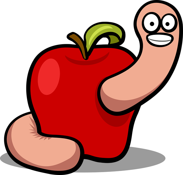 Free apple worm fruit vector