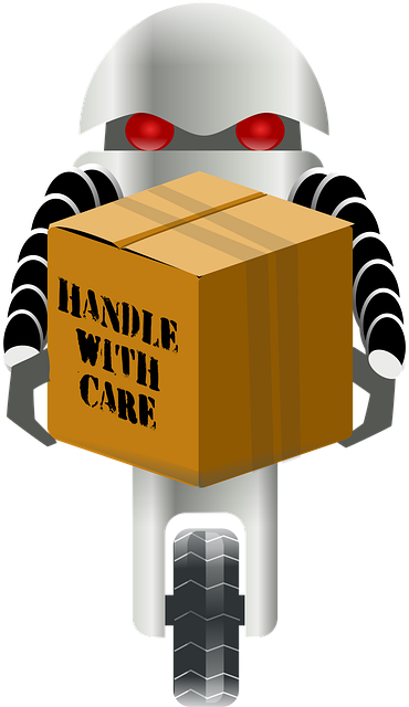 Free package box robot vector
