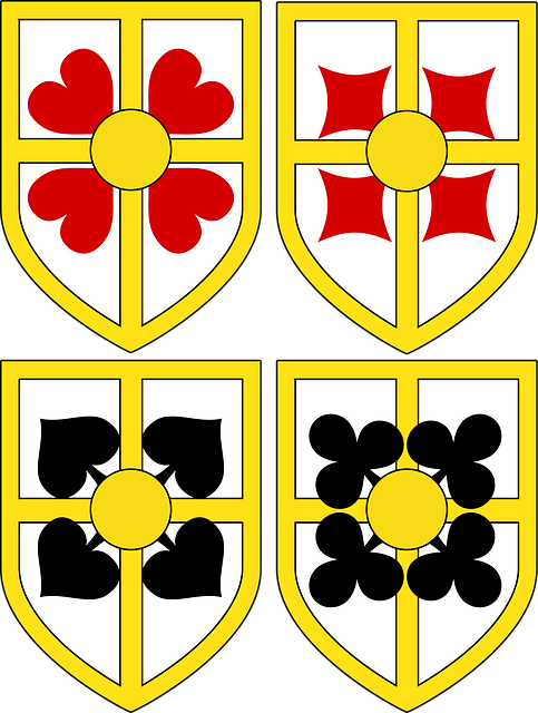 Escudos, Corazones, Clubs, Diamantes