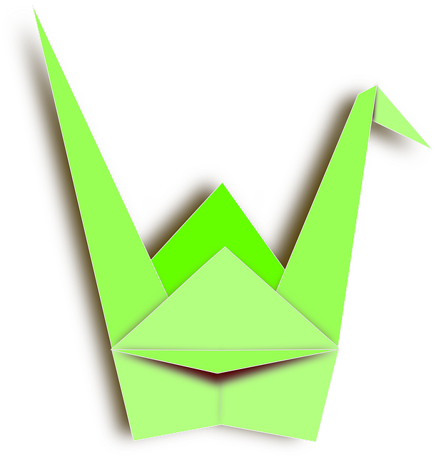 Free origami crane duck vector
