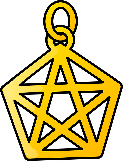 Free pendant golden yellow illustration