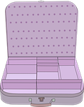 suitcase, purple, open