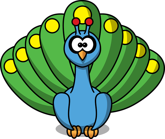 Free peacock bird animal vector