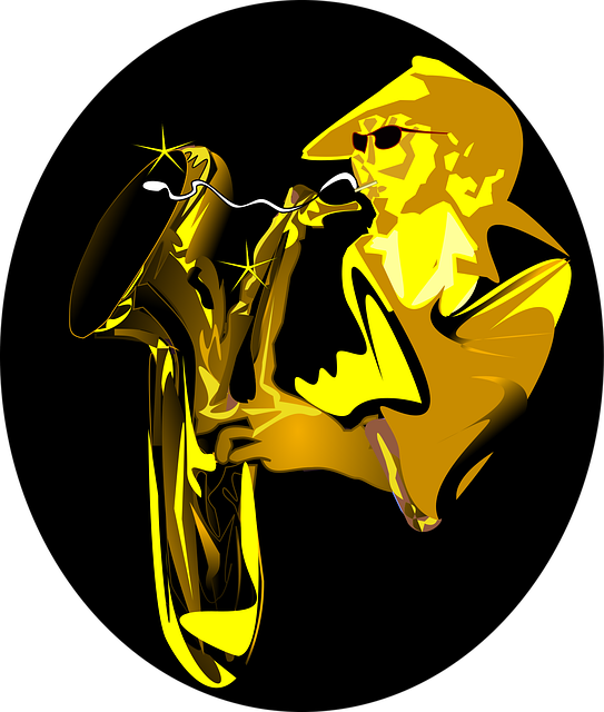 Free sax play jazz vector