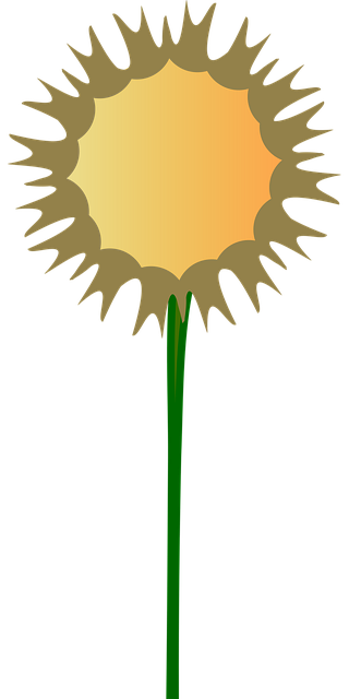 Free thistle flower stem vector