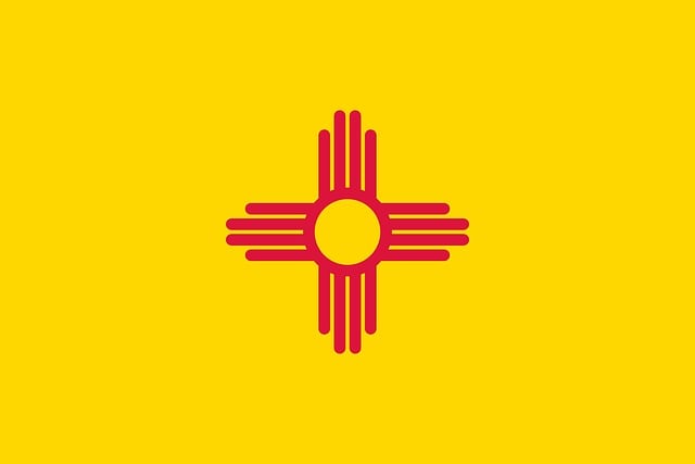 Flagge, Neu, Mexiko, Zustand, Usa